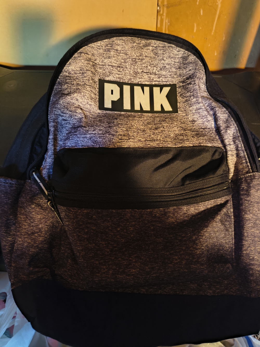 PINK Victoria's Secret Heather Gray and Black Men's Backpack